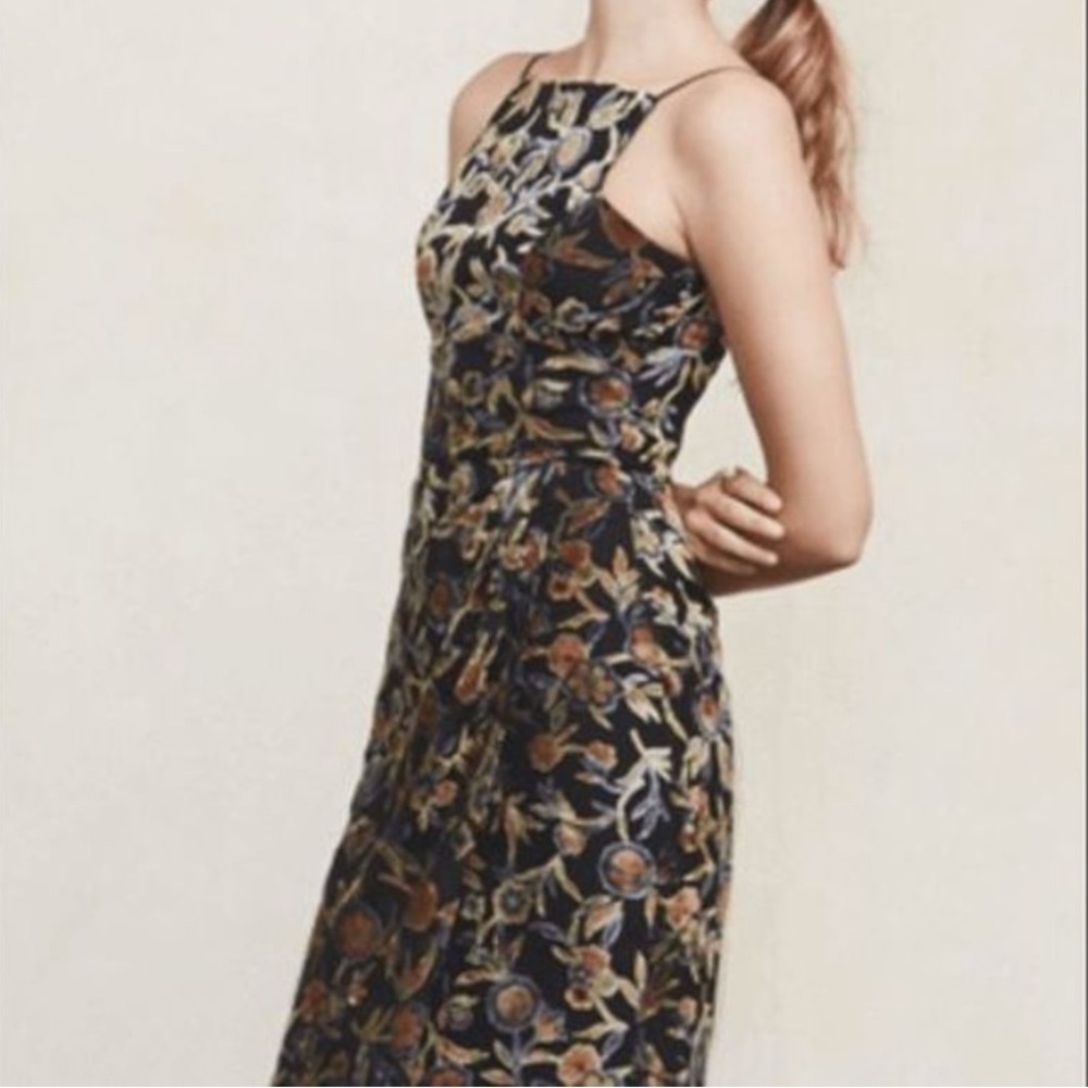 Reformation Topanga Floral Velvet Midi Dress